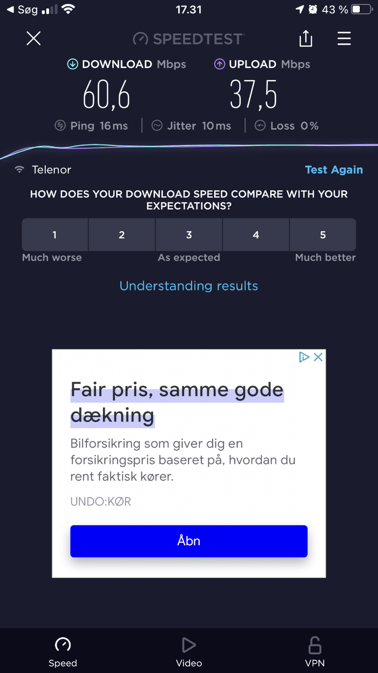 4G hastighed på Lebara