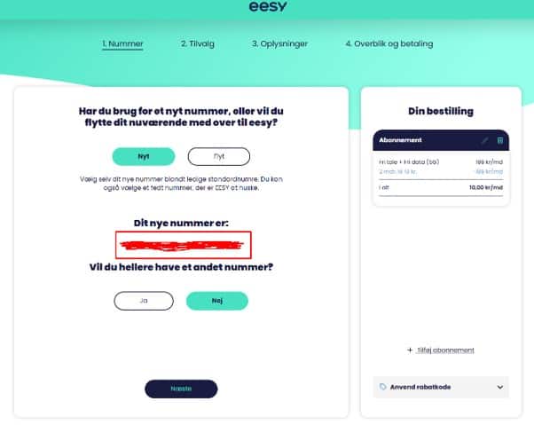 Bestil nyt nummer eesy Bestil nyt nummer eesy