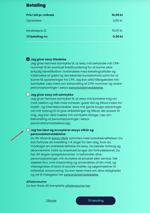 bekræft vilkår eesy bekræft vilkår eesy